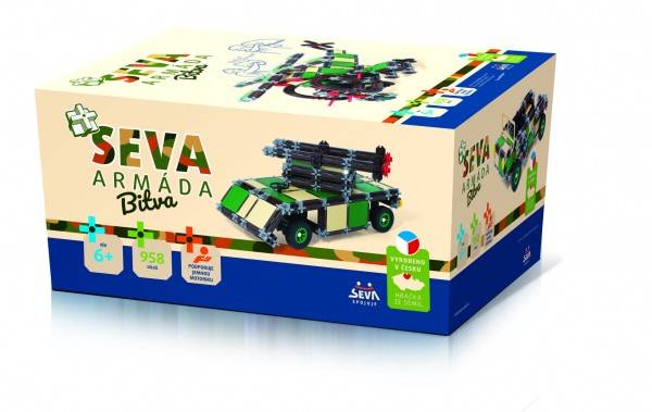Stavebnica Seva plast Armáda Bitka 958ks v krabici 27x38x18cm