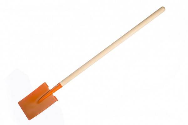 Rýľ rovný oranžový s násadou kov / drevo 82cm náradie