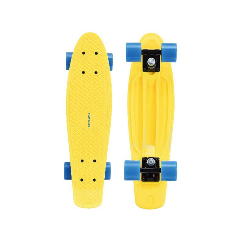 FISH Pennyboard se svíticími LED kolečky, žlutý