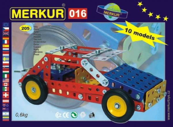 Stavebnica MERKÚR 016 Buggy 10 modelov 205ks v krabici 26x18x5cm