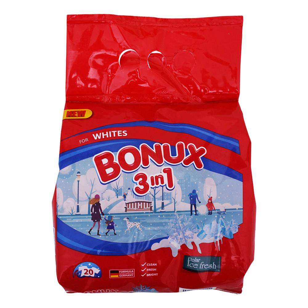 Bonux White Polar Ice Fresh 3v1 prací prášek na bílé prádlo 20 PD 1,5 kg
