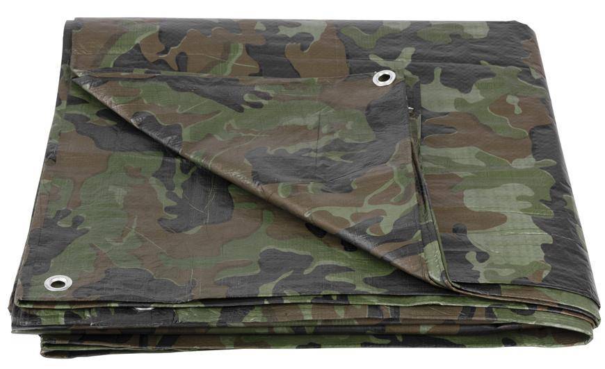 Plachta Tarpaulin Khaki 04,0x06,0 m, 80 g/m, zakrývacia, oliva/kamufláž