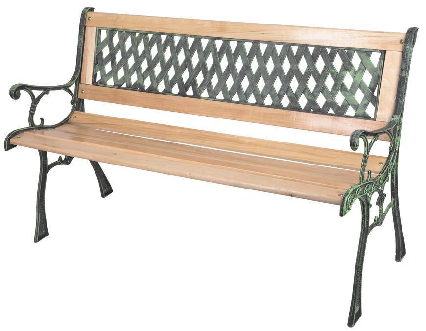 Lavička GODIVA, záhradná, drevo/plast, 122x54x73 cm