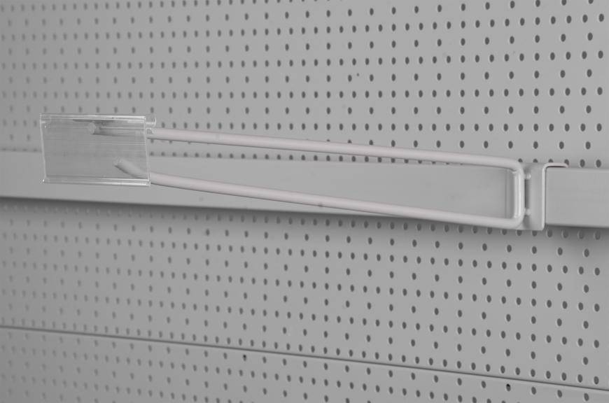 Vešiak Racks H23 0400 mm, M08 s PVC cenovkou, na tyč