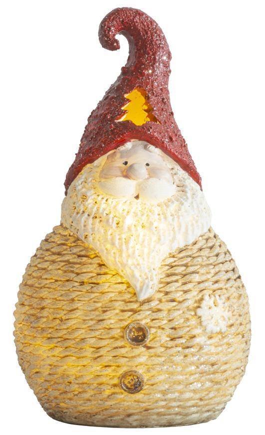 Postavicka Xecco 62109, Santa okrúhly malý, LED, polyresin, 19.5 cm