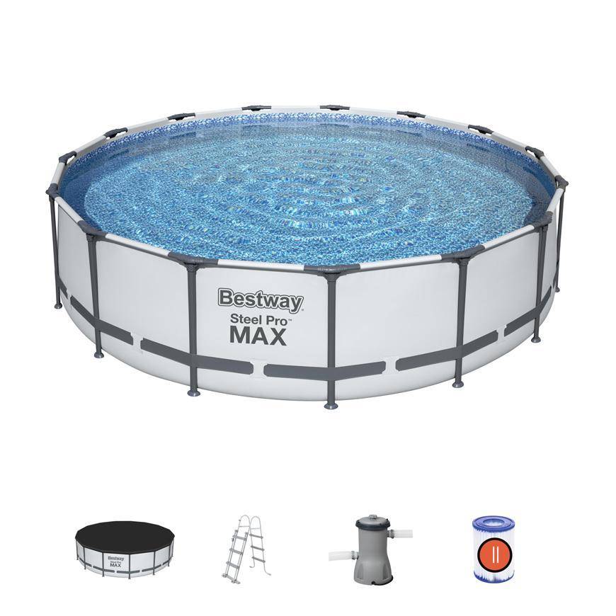 Bazén Bestway® Steel Pro MAX, 56488, filter, pumpa, rebrík, plachta, 4,57x1,07 m