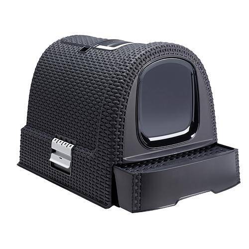 Curver RATTAN Toaleta pre mačky, tmavosivá