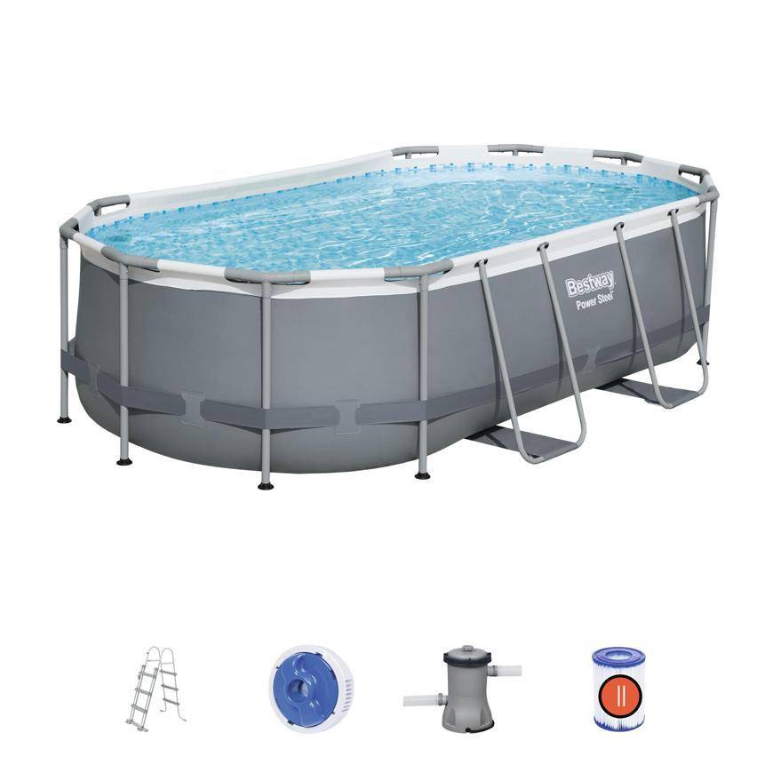 Bazén Bestway® Power Steel™, 56620, filter, pumpa, rebrík, dávkovač, 4,27x2,50x1,00 m