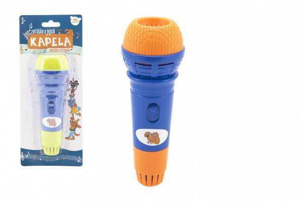 Teddies Mikrofón s ozvenou plast Zvieratká a ich kapela 19cm