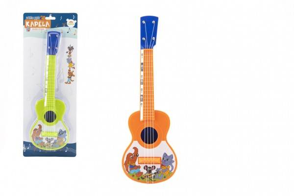 Ukulele / gitara plast 40cm s trsátka Zvieratká a ich kapela na karte - výber 2 farby