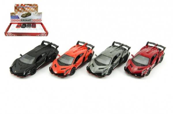 Auto Kinsmart Lamborghini Veneno kov 13cm na spätné natiahnutie - výber 4 farby