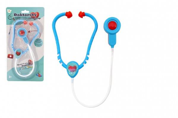 Doktor stetoskop plast 53cm na batérie so svetlom so zvukom na karte 17x34x3cm