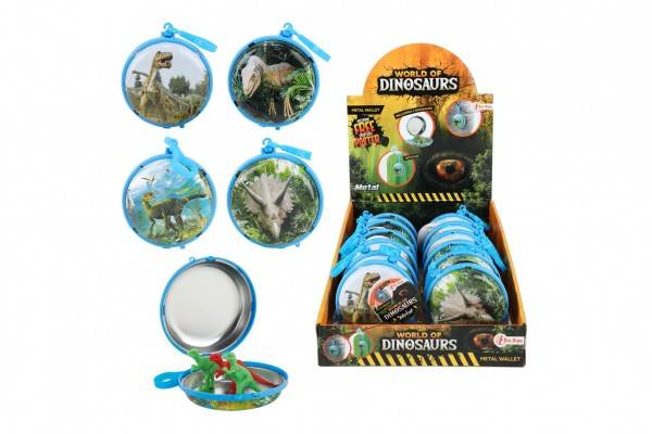 Penaženka na klúce dinosaurus kov/plast 8cm 2 farby 12ks v boxe