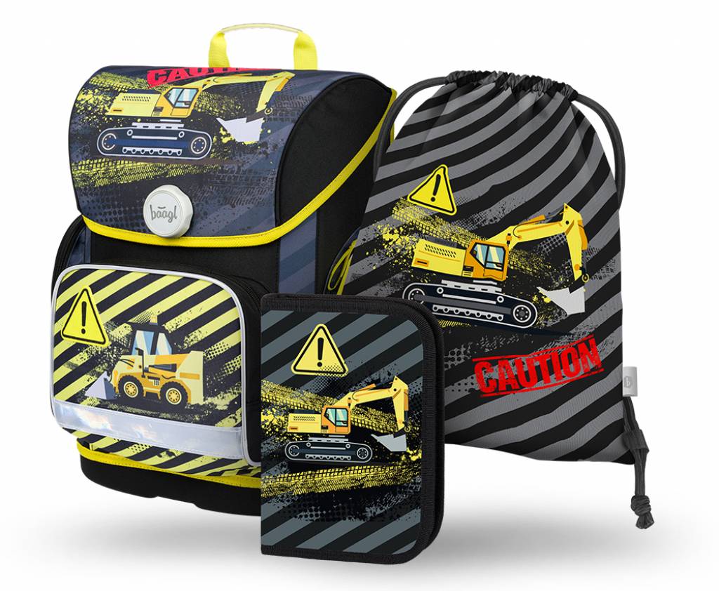 Školský SET 3 BAAGL Ergo Bager: aktovka, peračník, vrecko