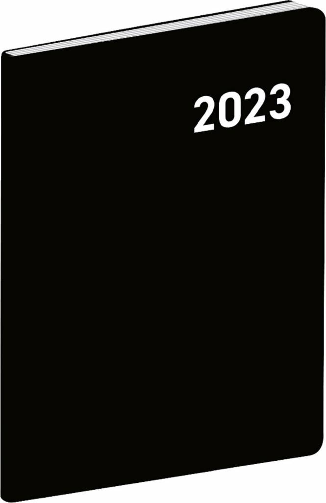Vreckový diár Čierny 2023, plánovací mesačný, 7 × 10 cm