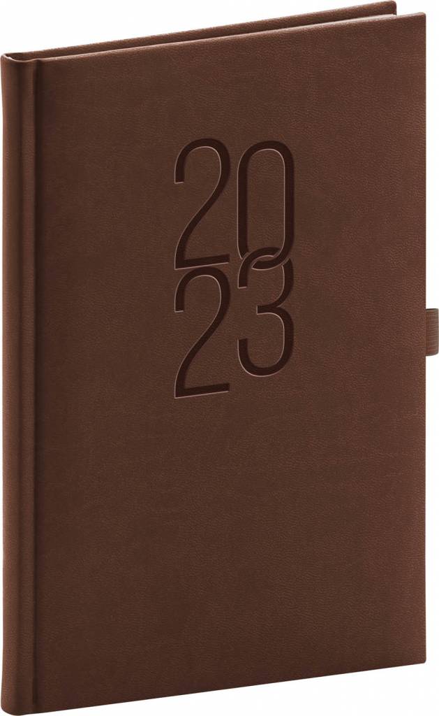 Týždenný diár Vivella Classic 2023, hnedý, 15 × 21 cm