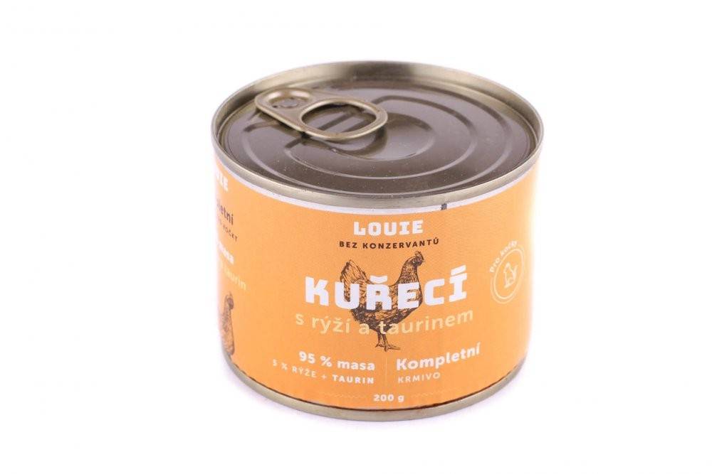 LOUIE Konzerva LOUIE kuracie, ryža, taurín 200g pre mačky