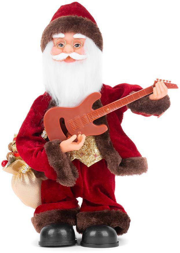 Dekorácia MagicHome Vianoce, Santa s gitarou