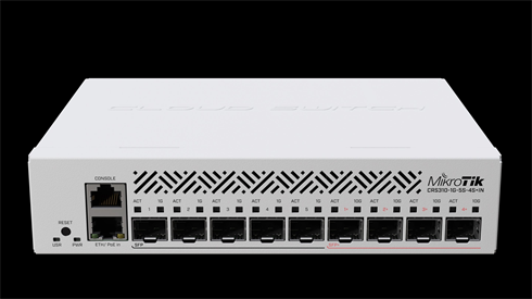 MIKROTIK RouterBOARD Cloud Router Switch CRS310-1G-5S-4S+IN + L5 (800MHz; 256MB RAM; 1x GLAN; 5x SFP; 4x SFP+) desktop