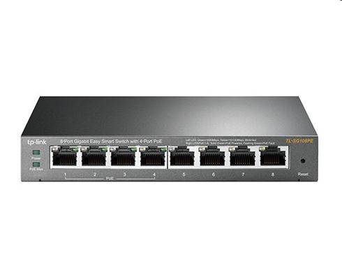 tp-link TL-SG108PE, 8 port Gigabit Easy Smart Switch, 8x 10/100/1000M RJ45 ports,  4x PoE+ 55W, IGMP, MTU, Tag-Based, VLAN, QoS, s