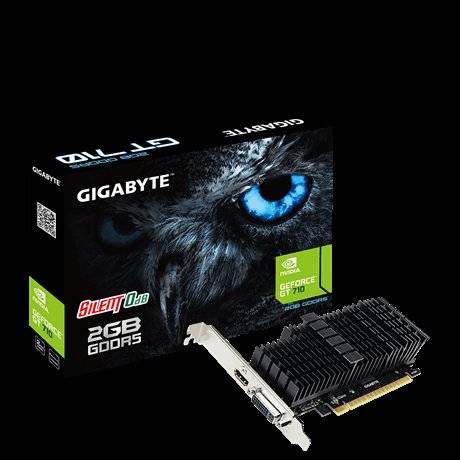 Gigabyte GV-N710D5SL-2GL, GT 710, 2GB GDDR5, 64bit, 1xDual-Link DVI-I, 1xHDMI, Low Profile