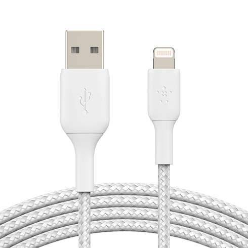 Belkin kábel Boost Charge Braided USB to Lightning 2m - White