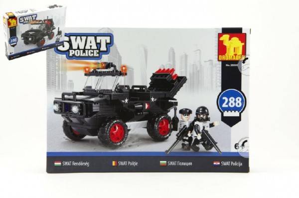 Stavebnica Dromader SWAT Polícia 288ks plast v krabici 35x25x5,5cm