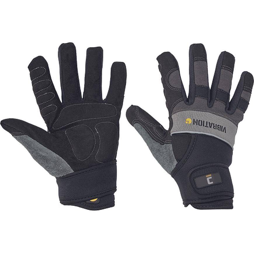 Rukavice fh® NIGRA 10/XL, Anti-vibration, semiš/Spandex, s blistrom