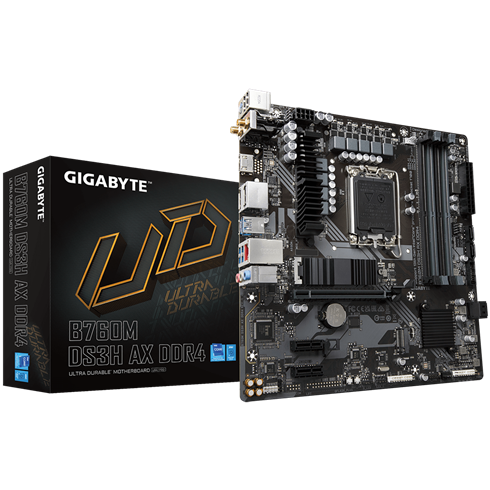 Gigabyte B760M DS3H AX DDR4 , Intel B760, Socket1700, 4xDDR4, mATX