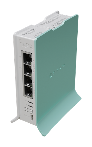 MIKROTIK RouterBOARD hAP ax lite + L4 (800MHz; 256MB RAM, 4xGLAN switch, 1x 2,4+5GHz 802.11ax plastic case, zdroj)
