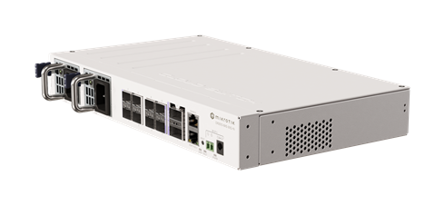 MIKROTIK RouterBOARD Cloud Router Switch CRS510-8XS-2XQ-IN + L5 (650MHz; 128MB RAM; 1x LAN; 8x SFP28, 2xQSFP28, Dual PSU) dektop