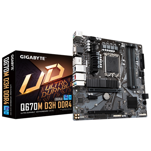 Gigabyte Q670M D3H DDR4 , Intel Q670, Socket1700, 4xDDR4, mATX
