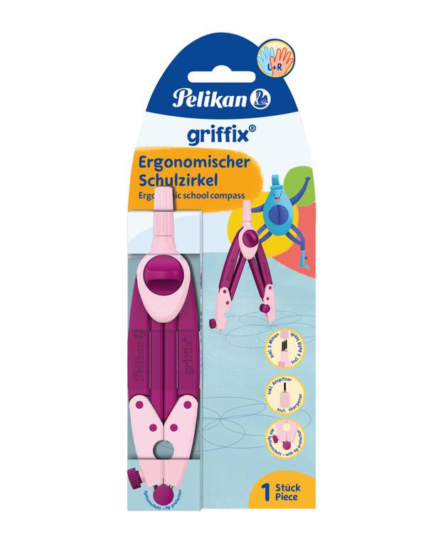 Griffix Pelikan Kružidlo ergonomické ružové
