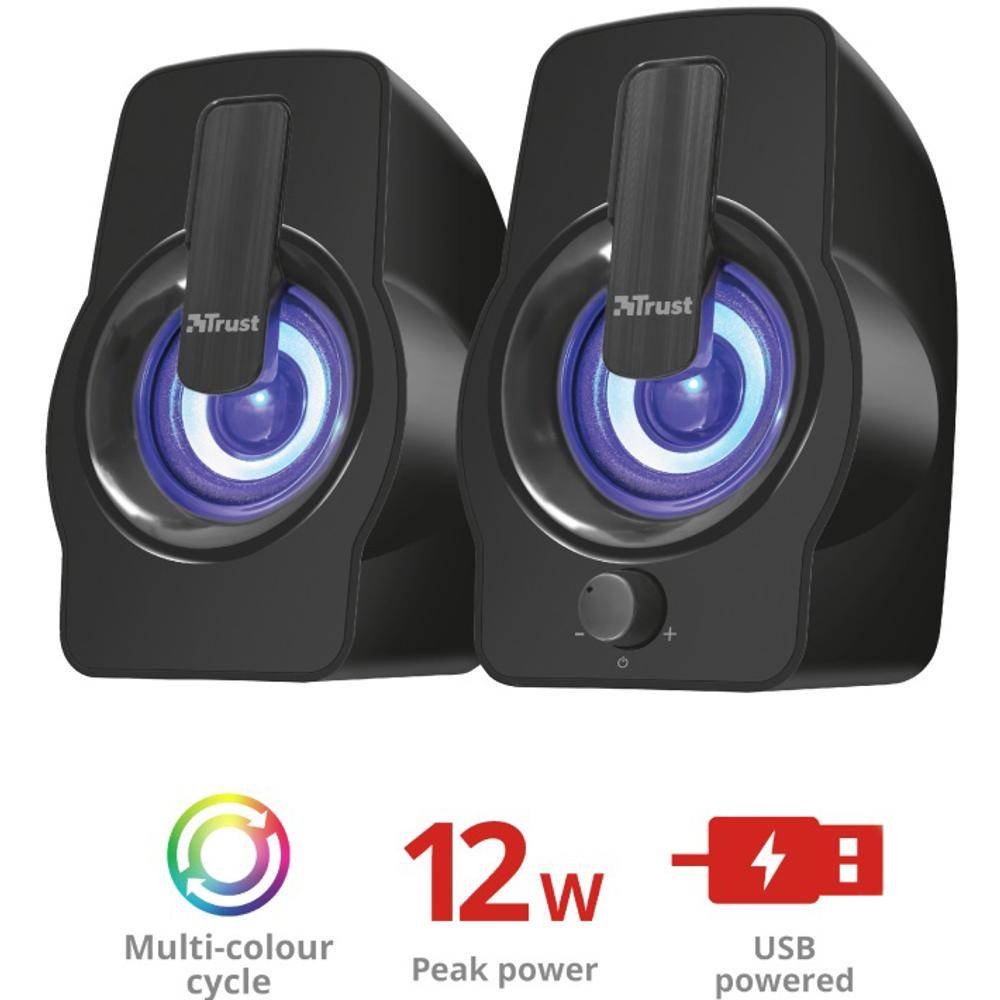 Sada reproduktorov 2.0 Gemi RGB BK TRUST