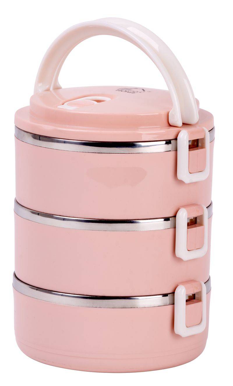 Obedár MagicHome LB933, 3 dielny, 3x 1500 ml, ružový, 20x15x6,2 cm