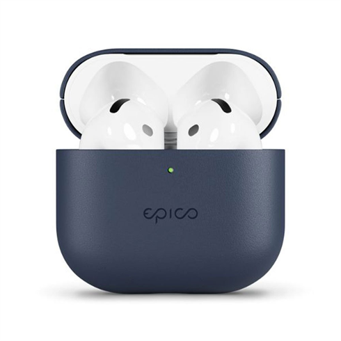 Epico Leather Case Airpods 4/Airpods 4 (ANC) - modrá