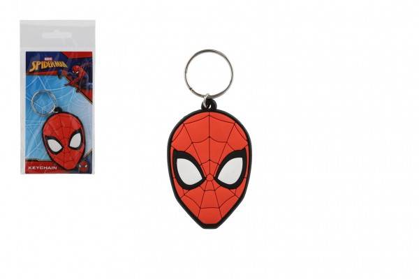 Přívěsek na klíče/Klíčenka Spiderman hlava gumový 7cm v sáčku