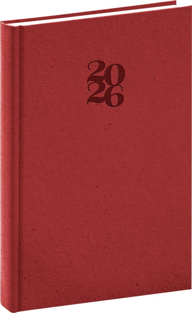 NOTIQUE Denný diár Essenza 2026, čerešňa, 15 x 21 cm