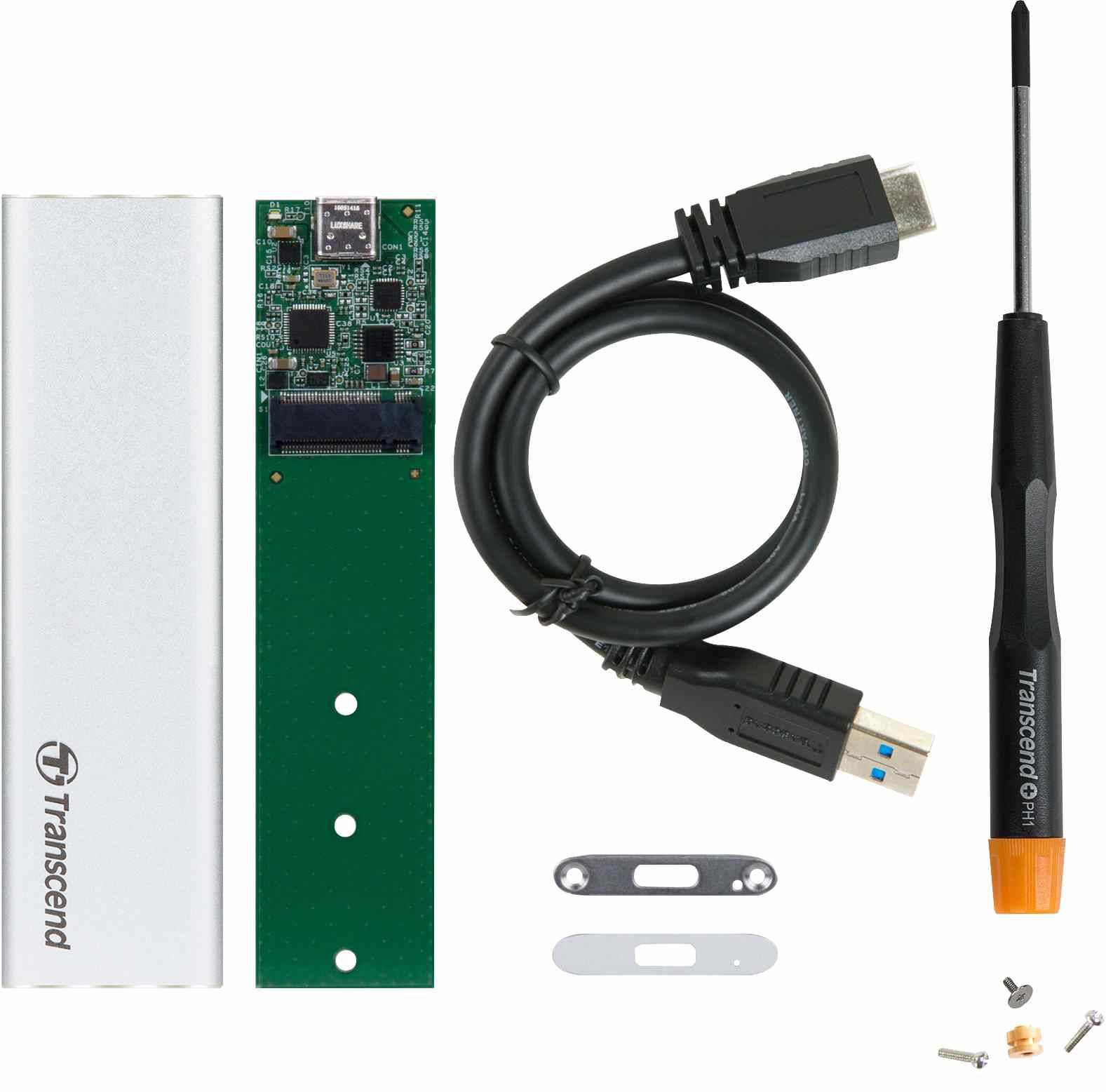 TRANSCEND CM80S M.2 2280/ 2260 to USB 3.1 upgrade kit, Silver
