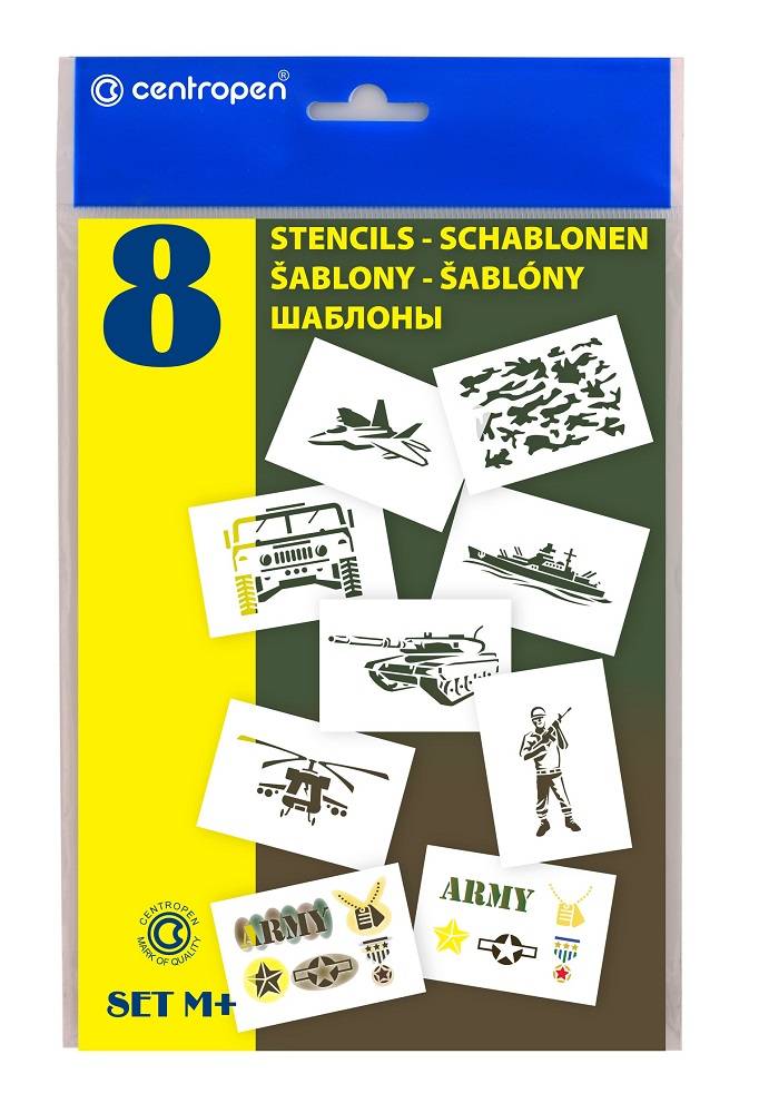 Papierové šablóny 9996 set M vojenské motívy Centropen