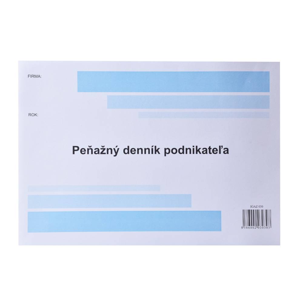 Peňažný denník podnikateľa A4 30 list.