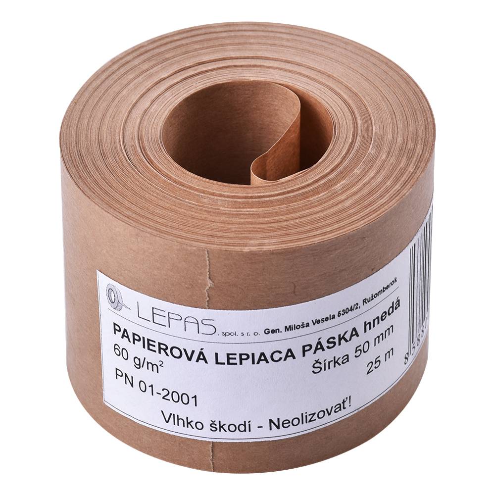 Lepiacia páska 50mm x 25m papierová hnedá