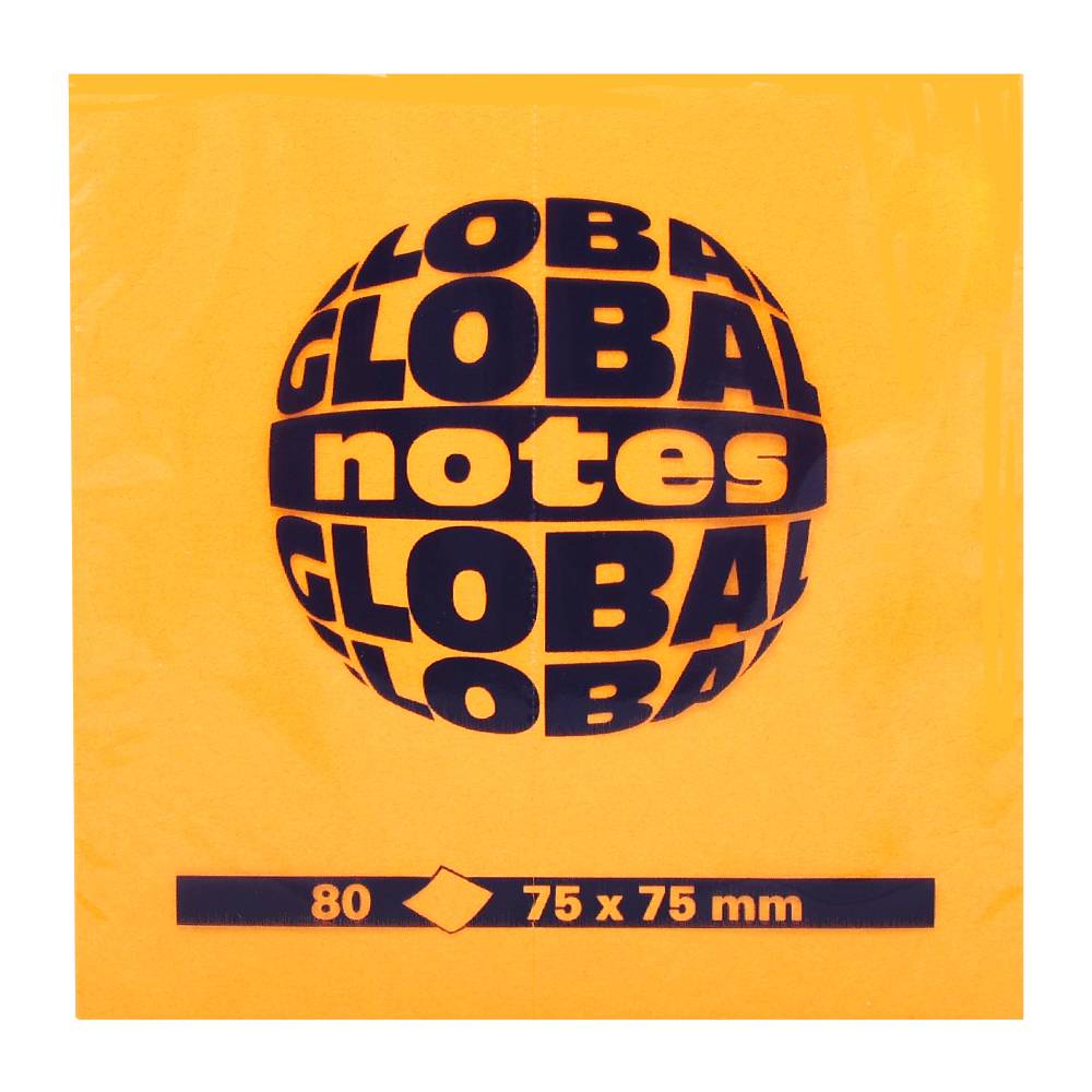 Bločky samolepiace 75x75mm 80 listov neón oranžové