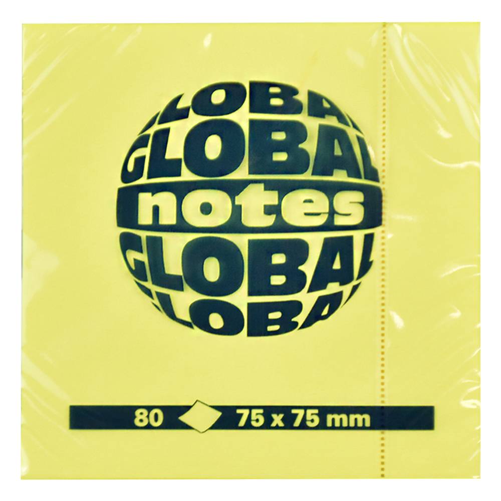 Bločky samolepiace 75x75mm 80 listov neón žlté