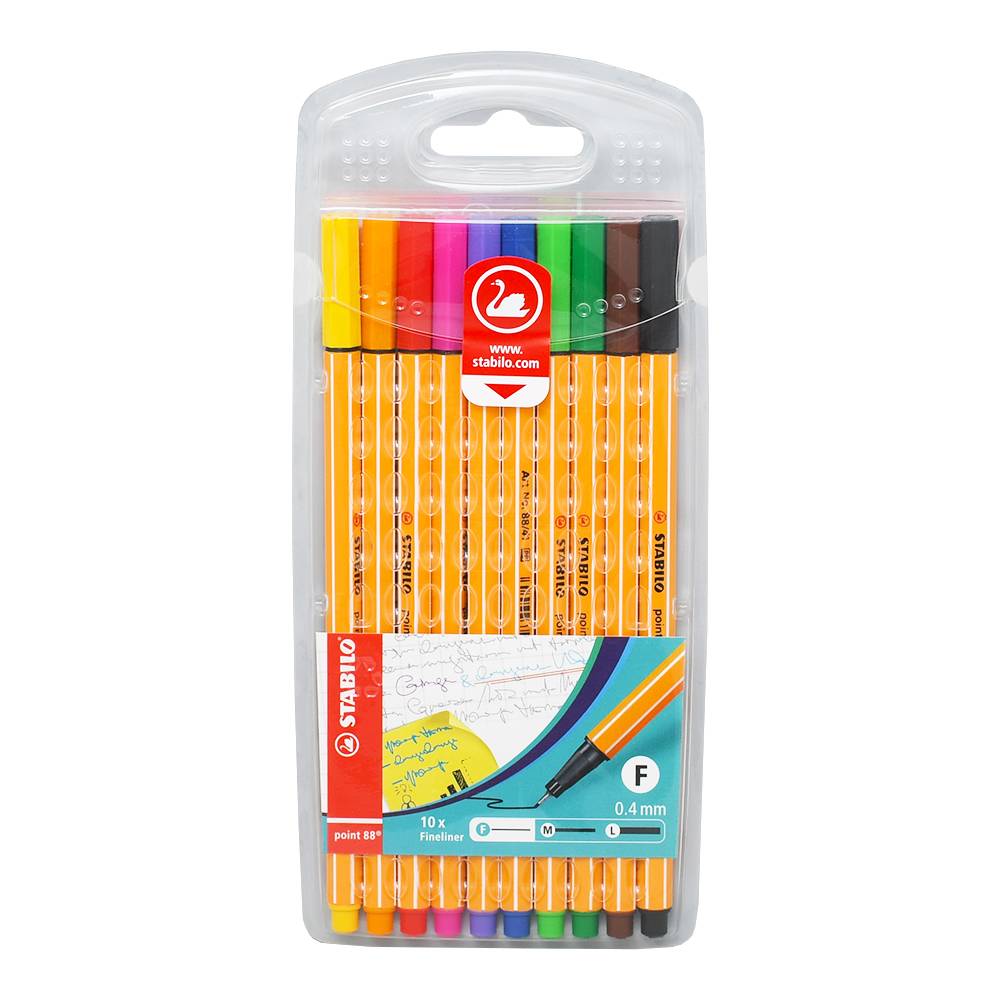 Liner 0,4mm point 88 mix 10 farieb Stabilo