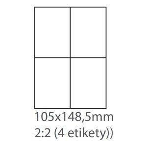 Print etikety 105x148,5 biele /4 et./