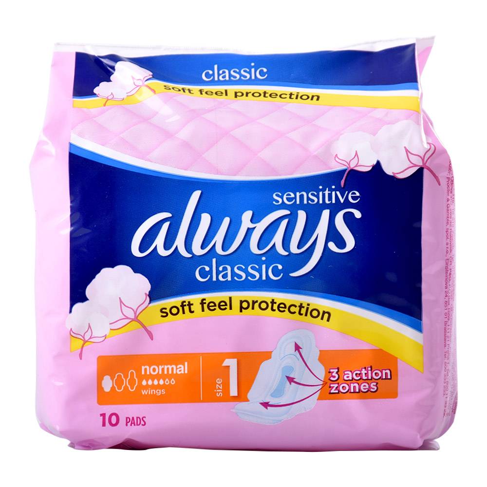 Dámske hygienické vložky Always Classic Normal Sensitive 10ks