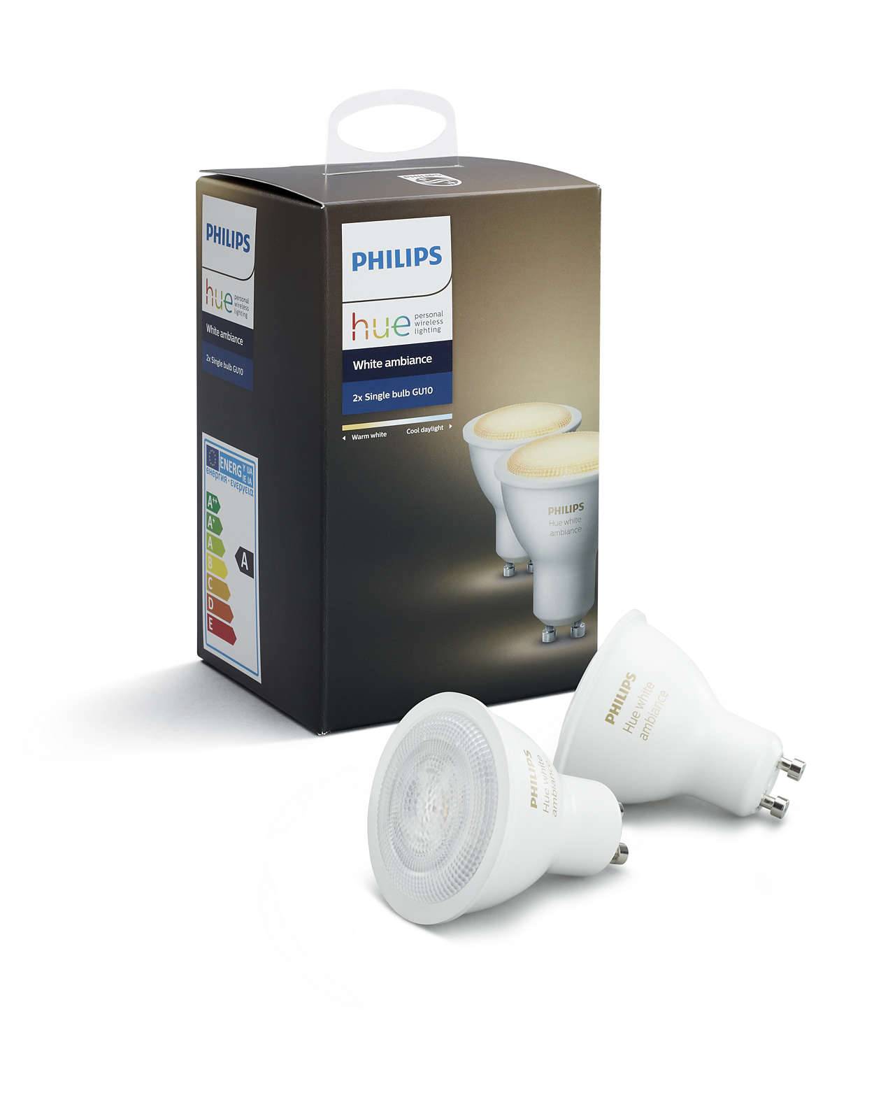 PHILIPS Hue White Ambiance, 2x žárovka 5,5W GU10 DIM