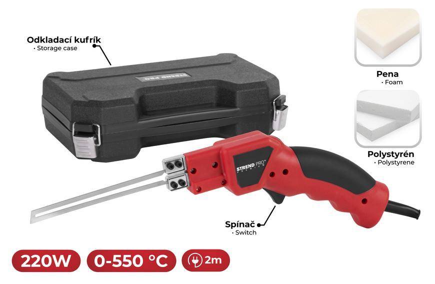 Rezač Strend Pro GW8005, na polystyrén 150W v kufri.