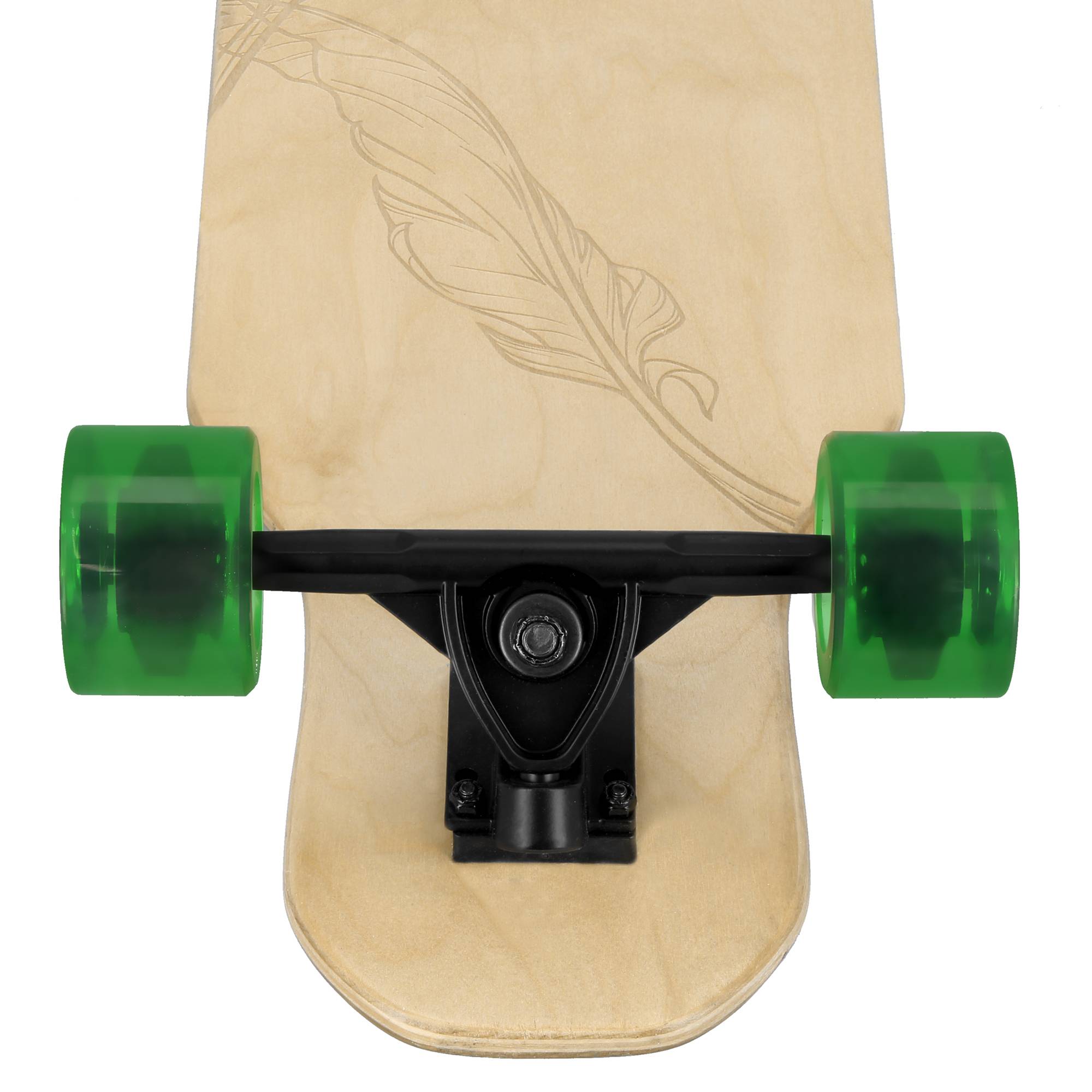 LONGBAY PRO Longboard 140 x 24 cm, ABEC7, zeleno-černý.